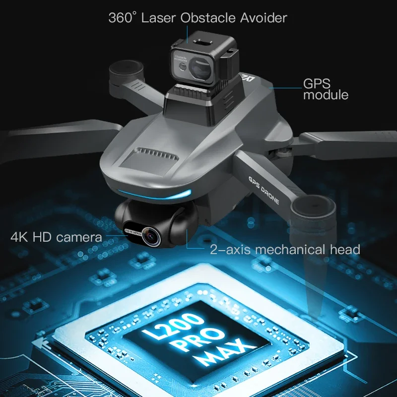 L200 PRO MAX Drone 4K 2-Axis P - Drone Camera Wide Angle recension och pris