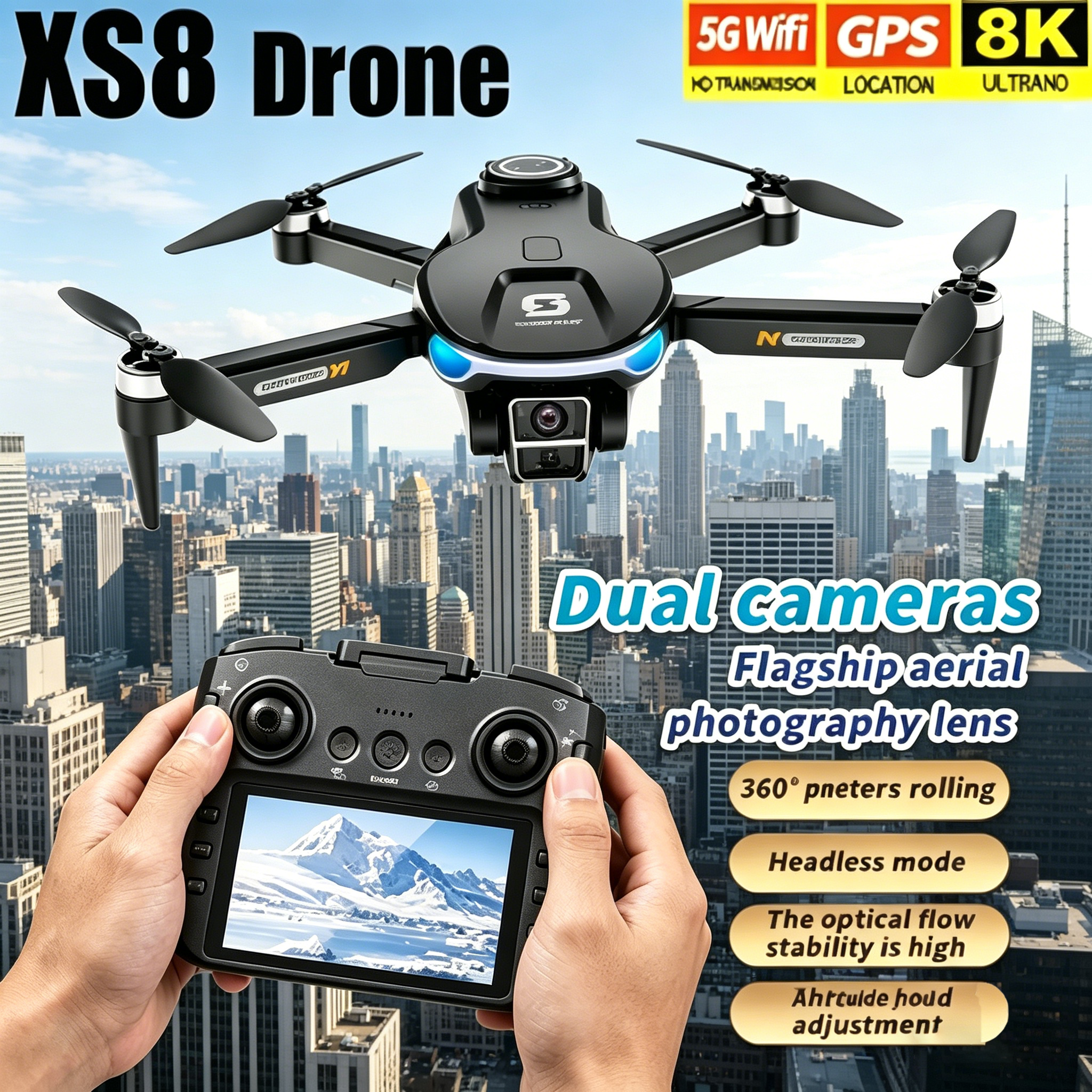 HD 8K Professional GPS Drone w - Drone Camera Night Vision recension och pris